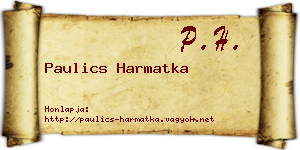 Paulics Harmatka névjegykártya